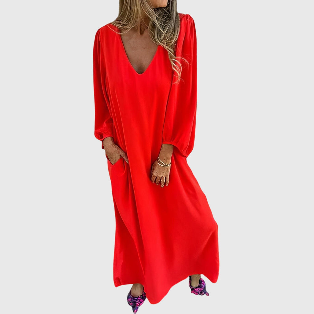 Carol - Boho Split Maxi Dress with Pockets