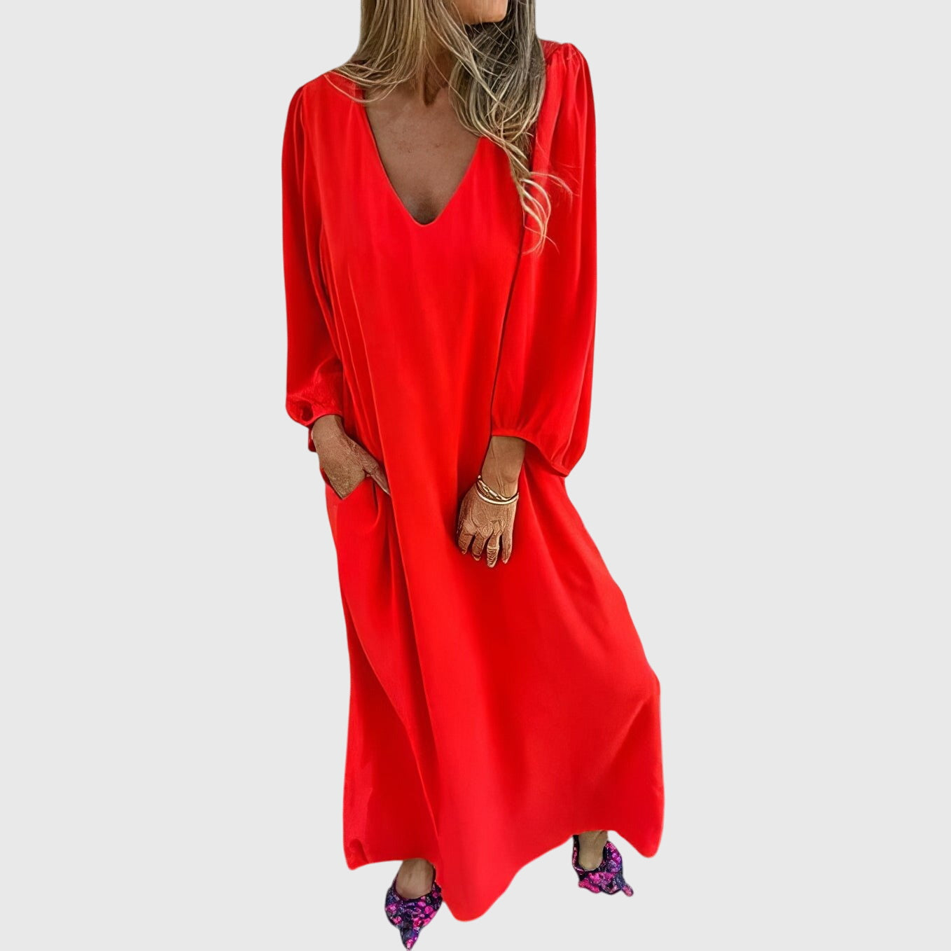 Carol - Boho Split Maxi Dress with Pockets