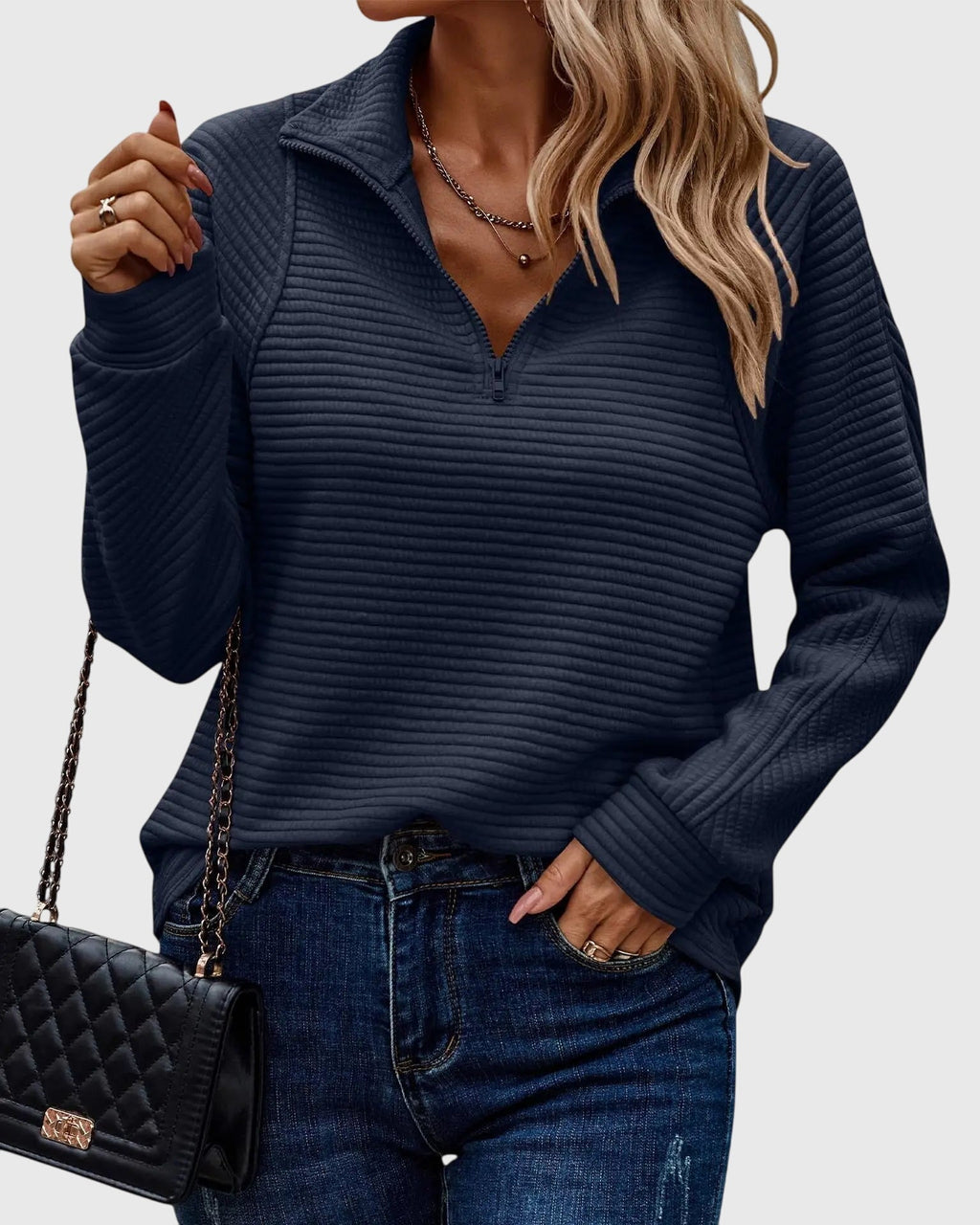 Christine - Elegant Half-Zip Sweater