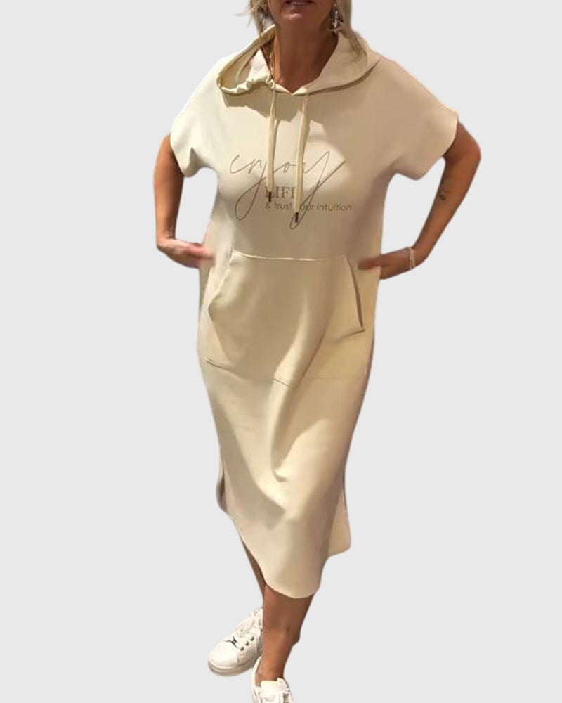 Marlowe - Casual Hooded Sweatshirt Dress