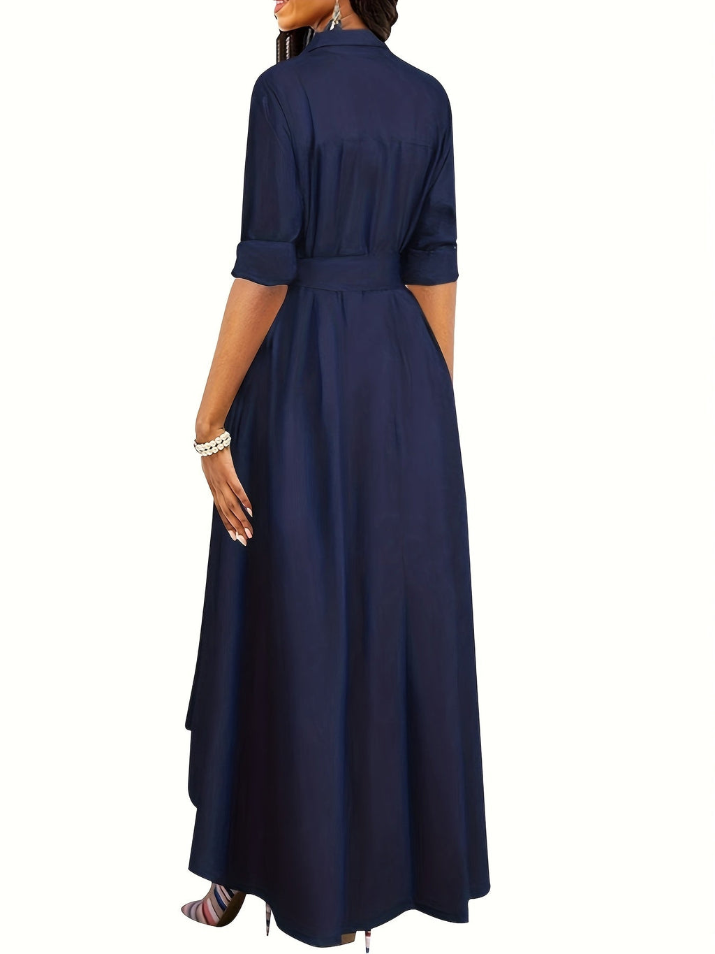 Marianne | Button-Front Holiday Maxi Dress
