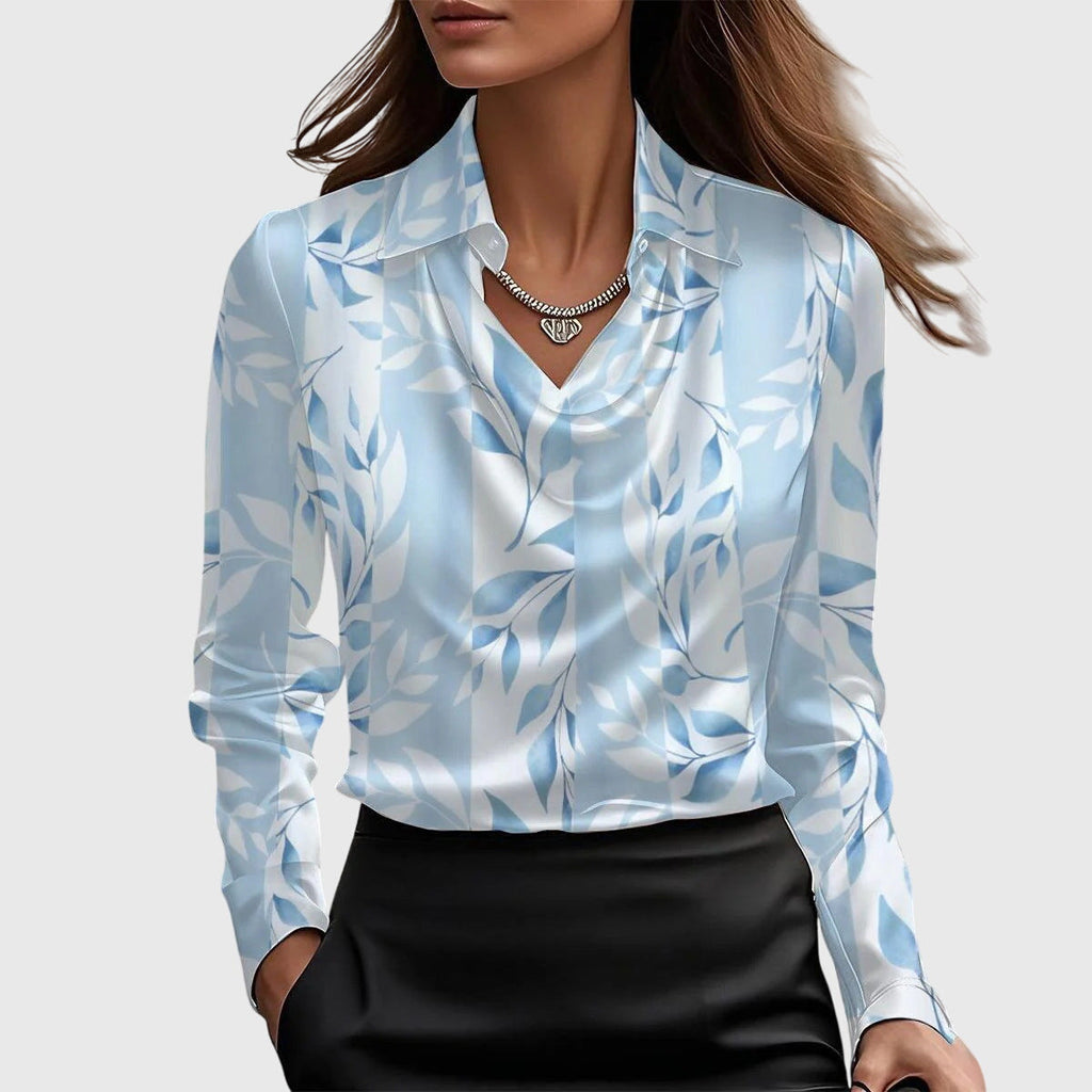 Agnès - Pleated Neckline Flowing Blouse
