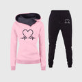 Heartbeat cozy printed loungewear tracksuit
