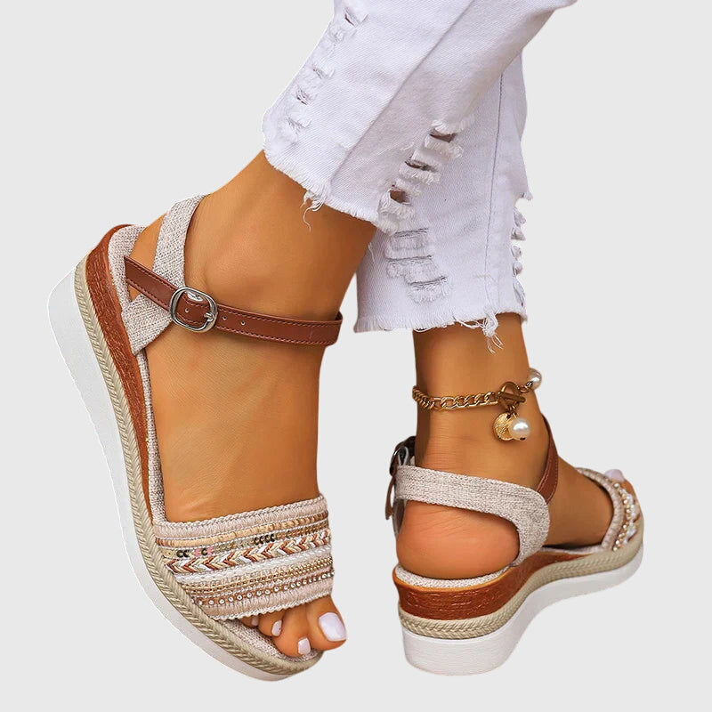 Joselyn - Woven Beaded Support Sandals