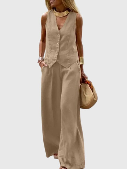 Mabel elegant two-piece vest and trouser set