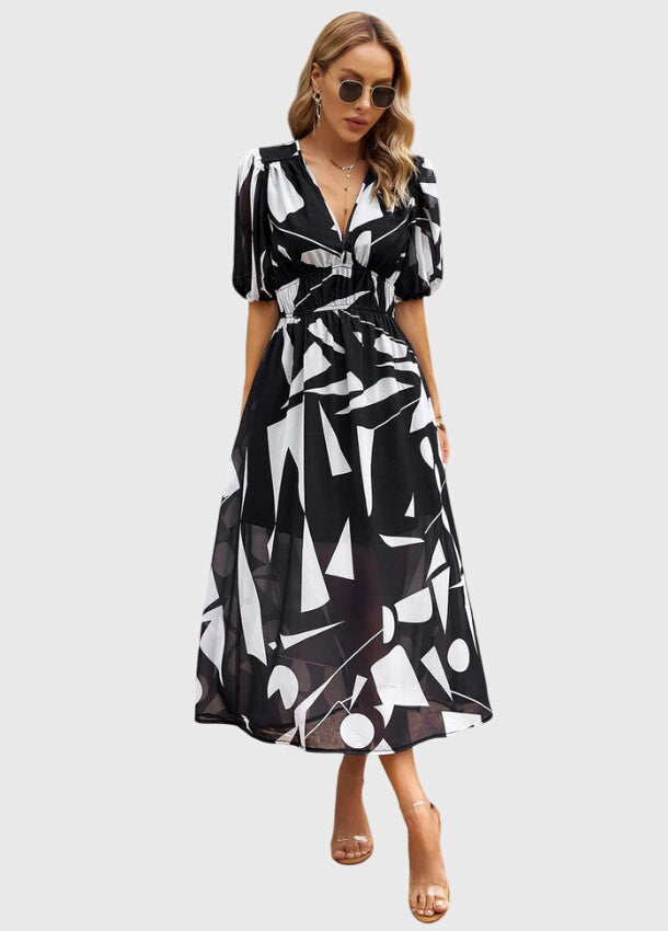 Rosalie - Flattering Floral Midi Dress