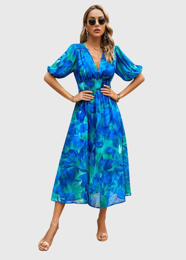 Rosalie - Flattering Floral Midi Dress