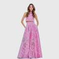 Tatiana elegant embroidered crop top and long skirt set