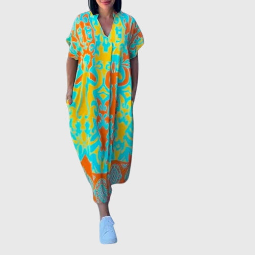 Ashley - Wrap-Style Floral Summer Dress