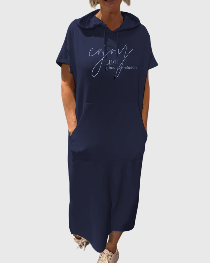 Marlowe - Casual Hooded Sweatshirt Dress