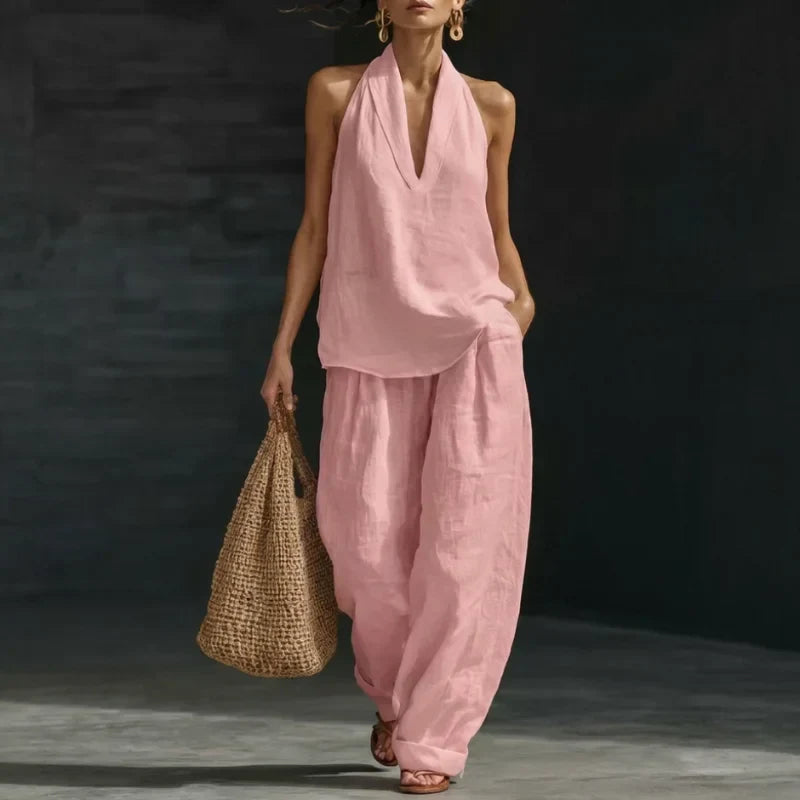 Ainhoa - Textured Linen Two-Piece Set