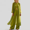 Elvira chic 3-piece set with sleeveless top, pants, and cardigan