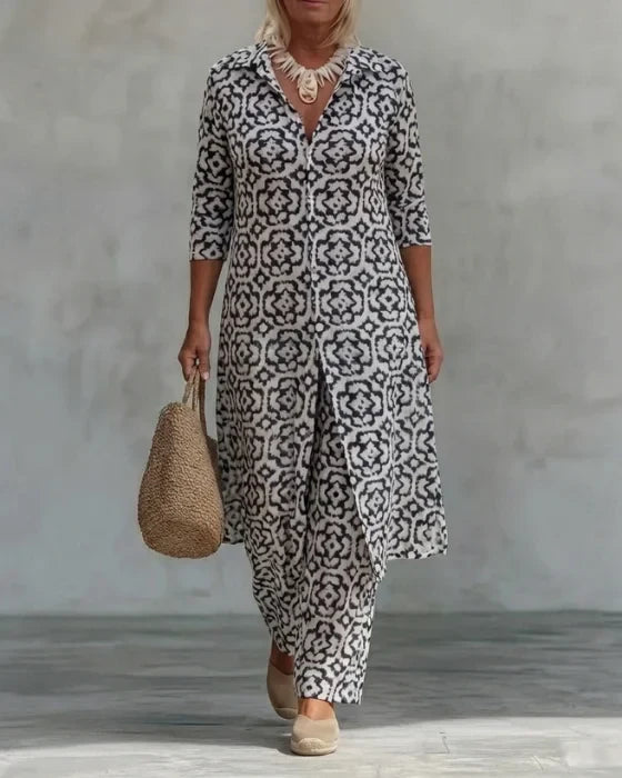 Sara - Button-Down Two-Piece Set