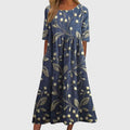 Djala Embroidered Relaxed-Fit Dress with fine embroidery details along the neckline