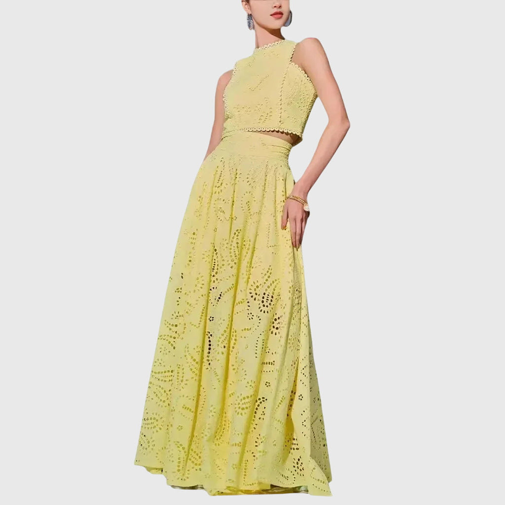 Tatiana - Elegant Crop Top and Maxi Skirt Set
