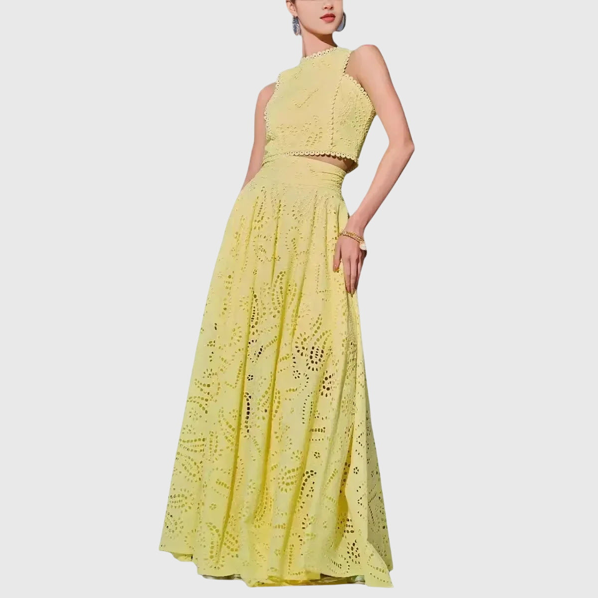 Tatiana - Elegant Crop Top and Maxi Skirt Set
