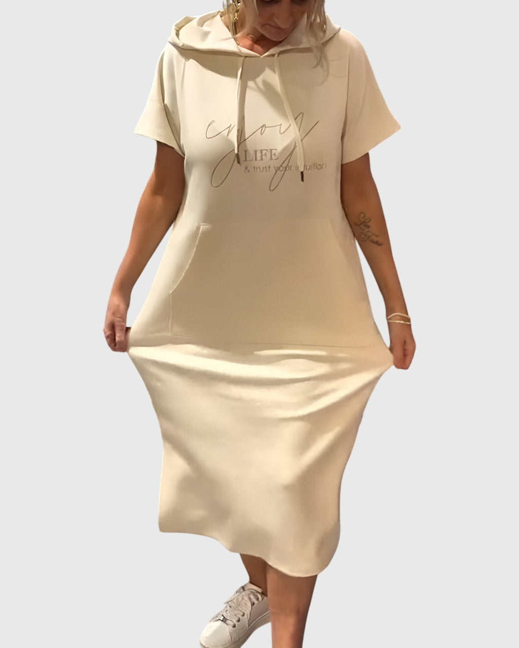 Marlowe - Casual Hooded Sweatshirt Dress