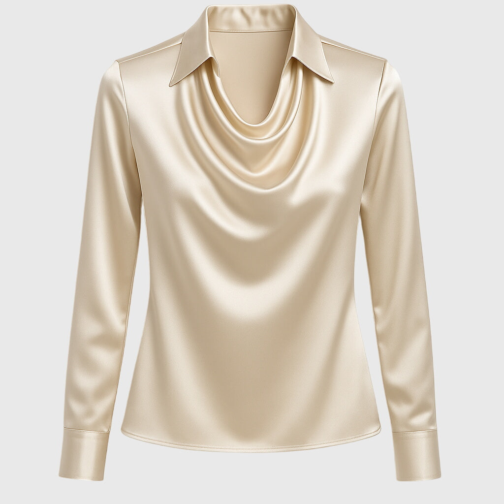 Agnès - Pleated Neckline Flowing Blouse
