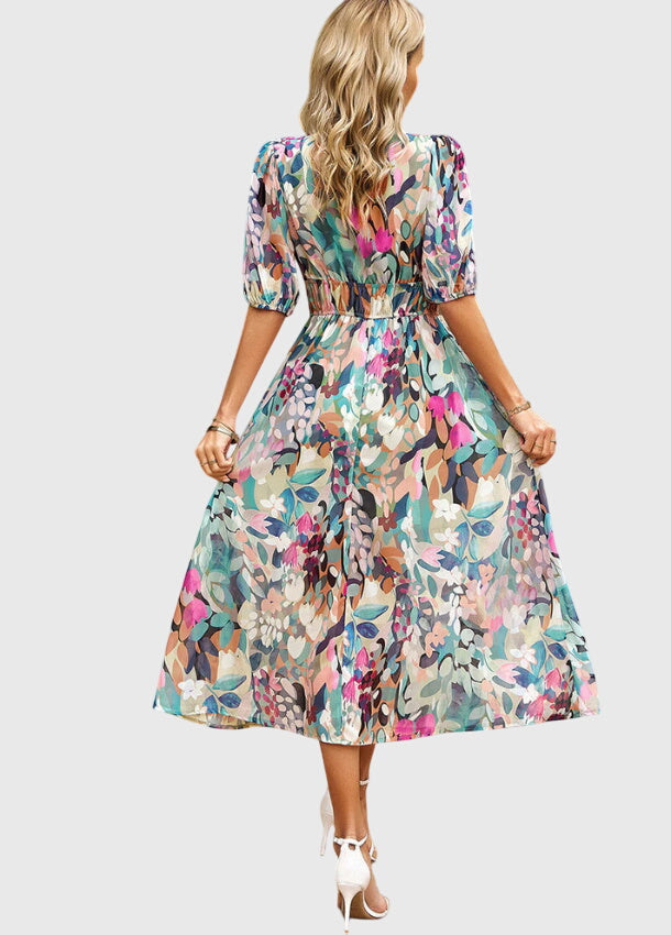 Rosalie - Flattering Floral Midi Dress