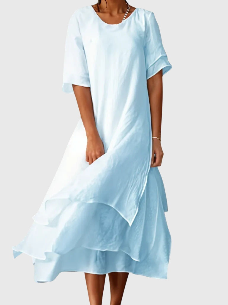 Avril | Open Neckline Flowing Dress