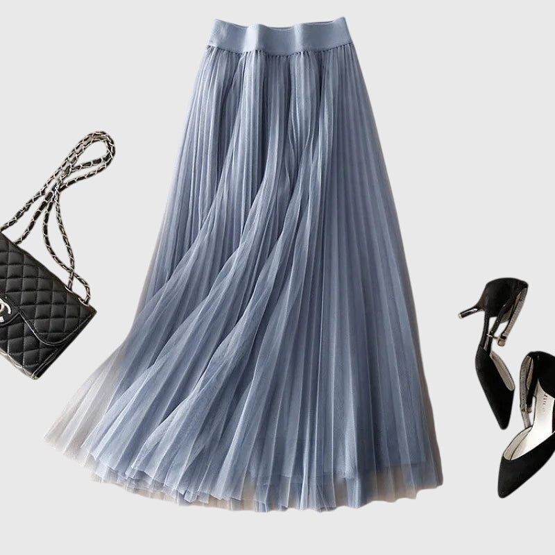 Elodie layered tulle A-line skirt with comfortable elastic waist