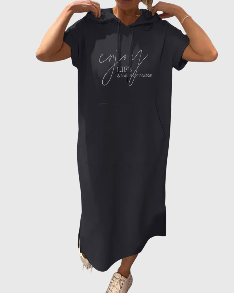 Marlowe - Casual Hooded Sweatshirt Dress