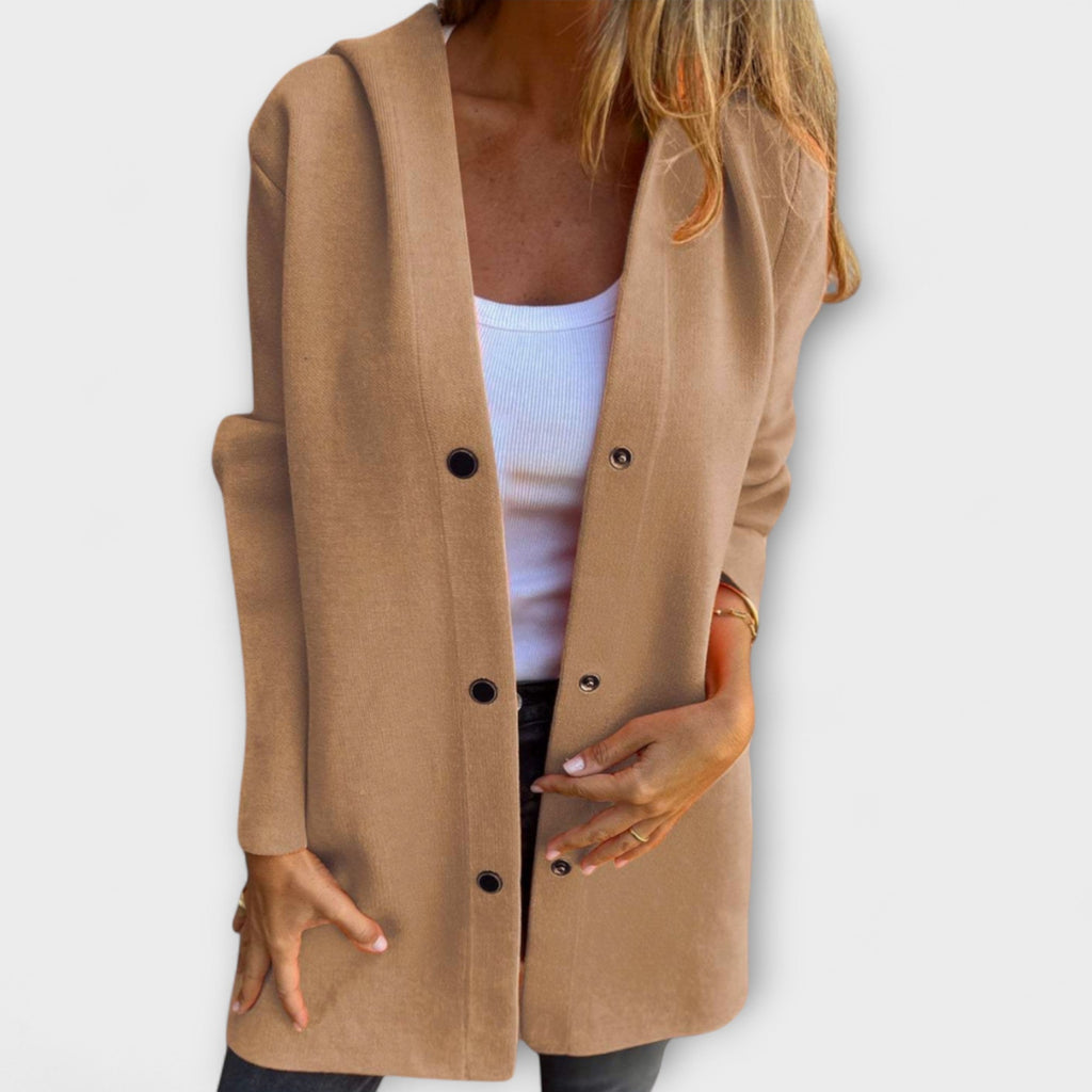 Rhyvian - Casual One-Button Hooded Jacket