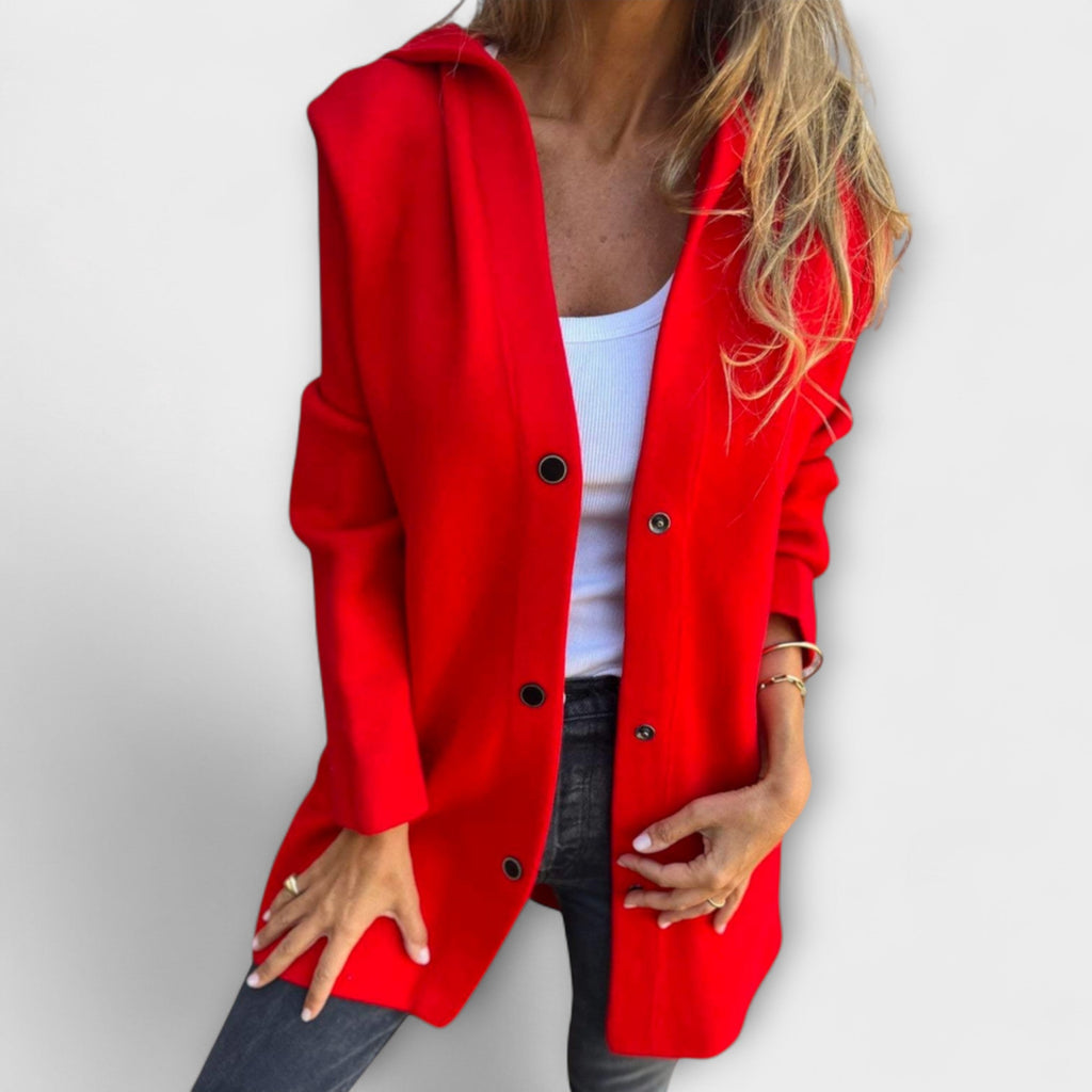 Rhyvian - Casual One-Button Hooded Jacket