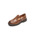 Élise - Handmade Leather Flat Mary Janes