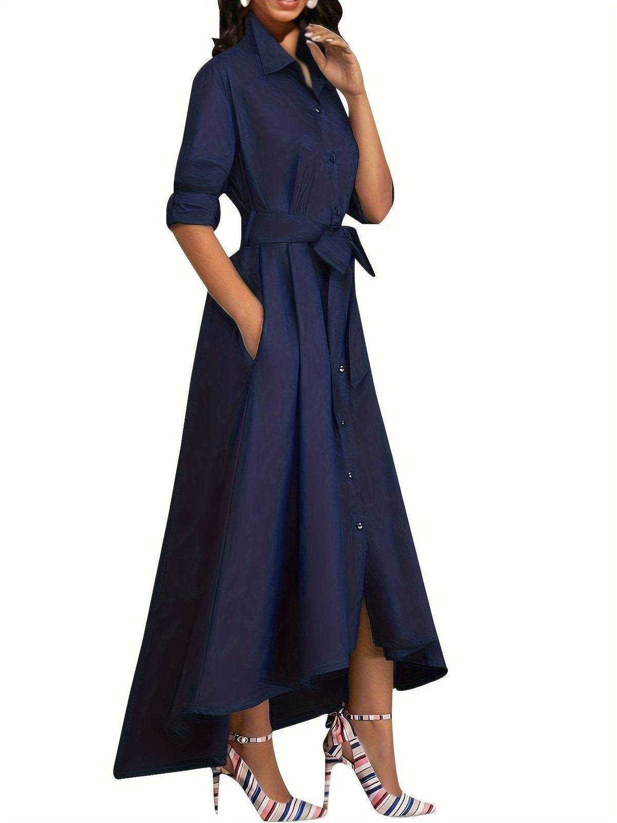 Marianne | Button-Front Holiday Maxi Dress