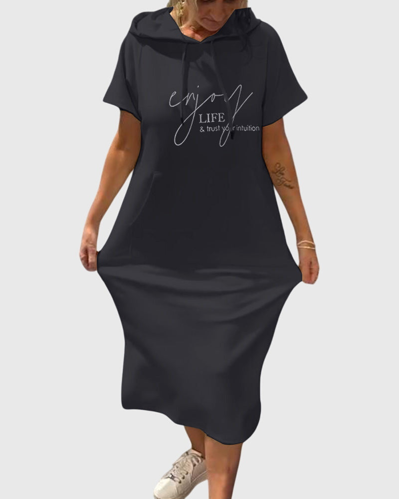 Marlowe - Casual Hooded Sweatshirt Dress