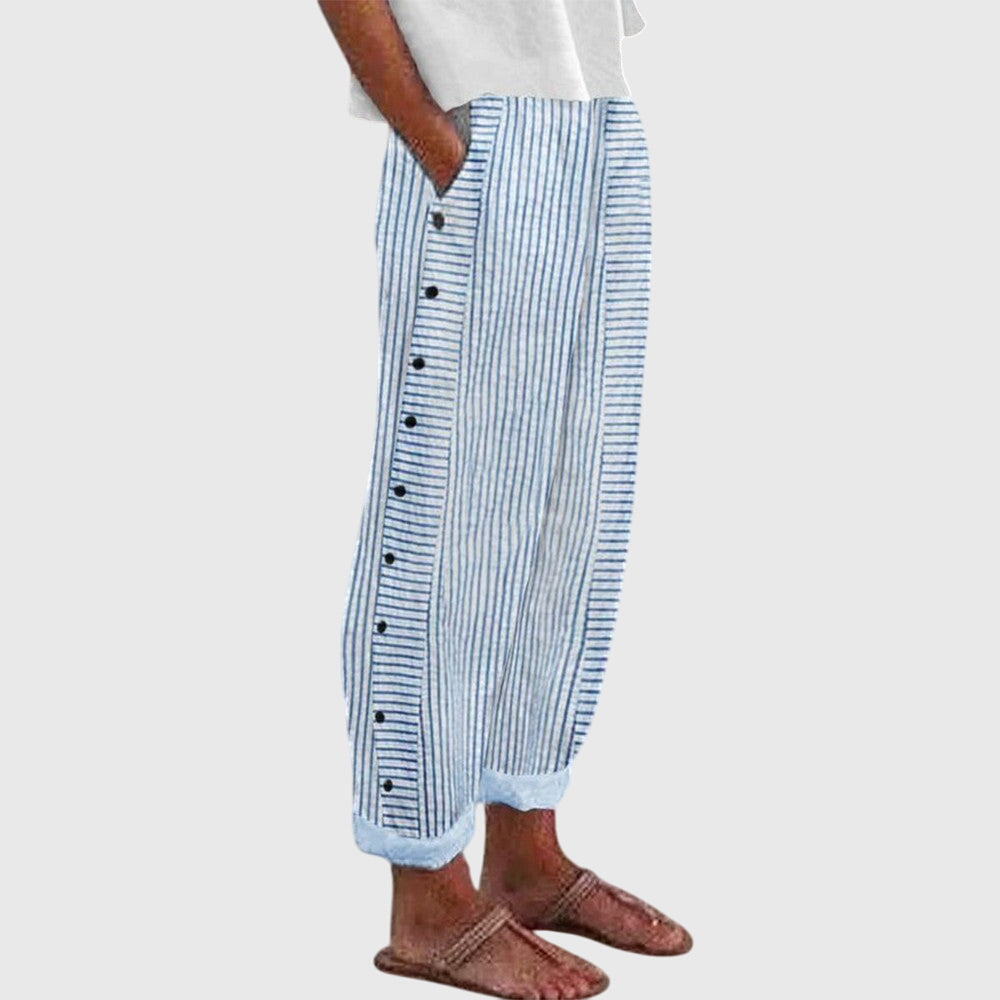 Camille elegant women flared pants with comfortable elastic waist