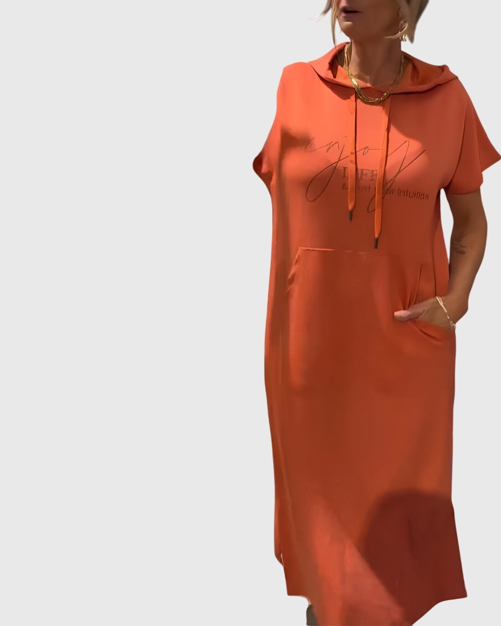 Marlowe - Casual Hooded Sweatshirt Dress