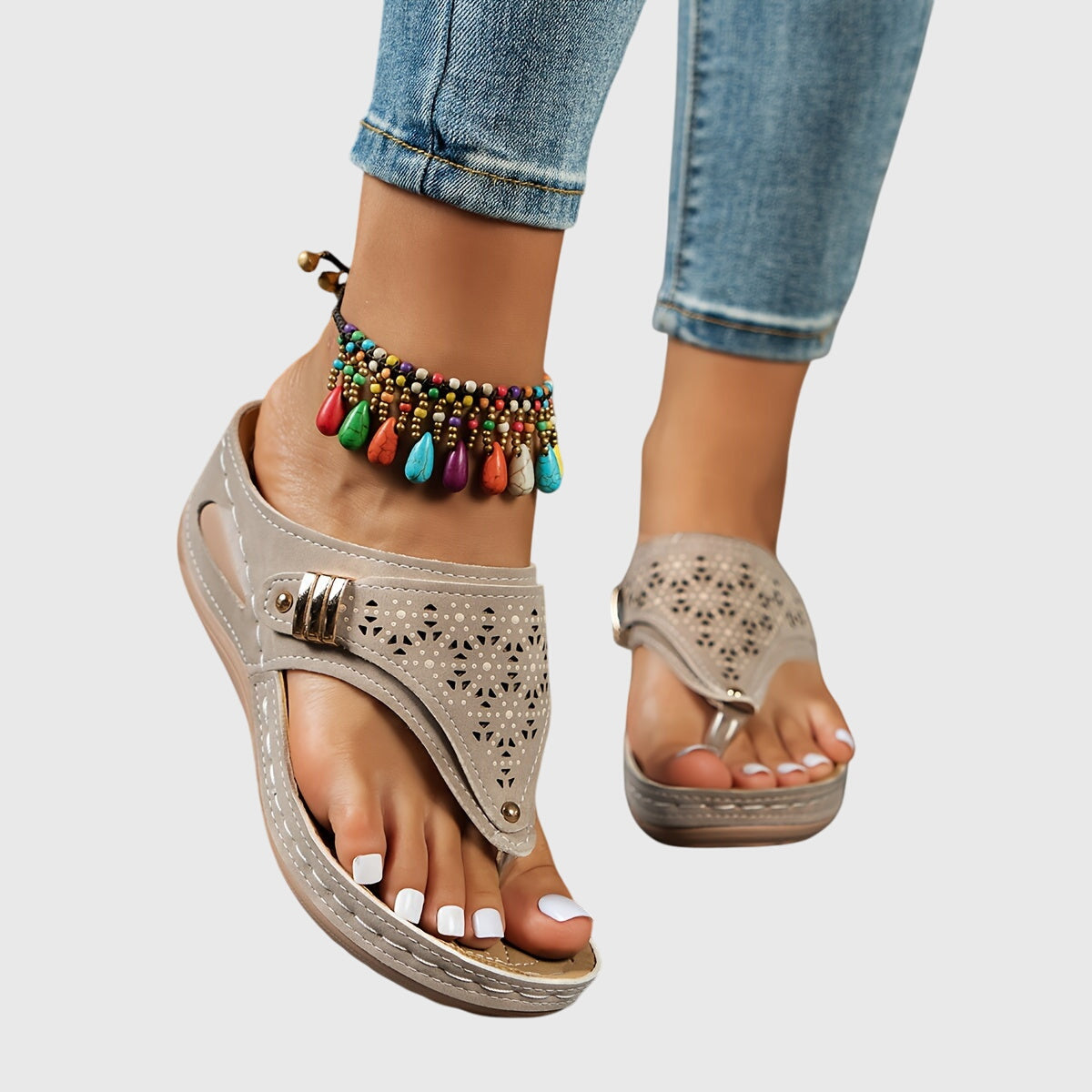 Livia - Comfort Striped Sandals