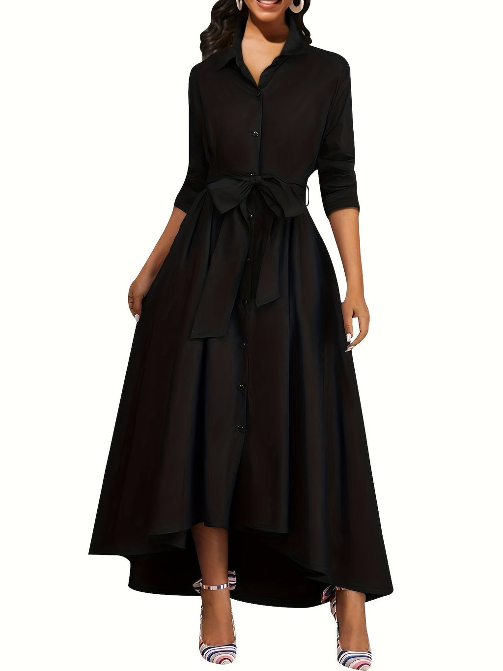 Marianne | Button-Front Holiday Maxi Dress