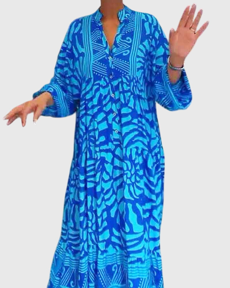 McKinley - V-Neck Printed Maxi Dress