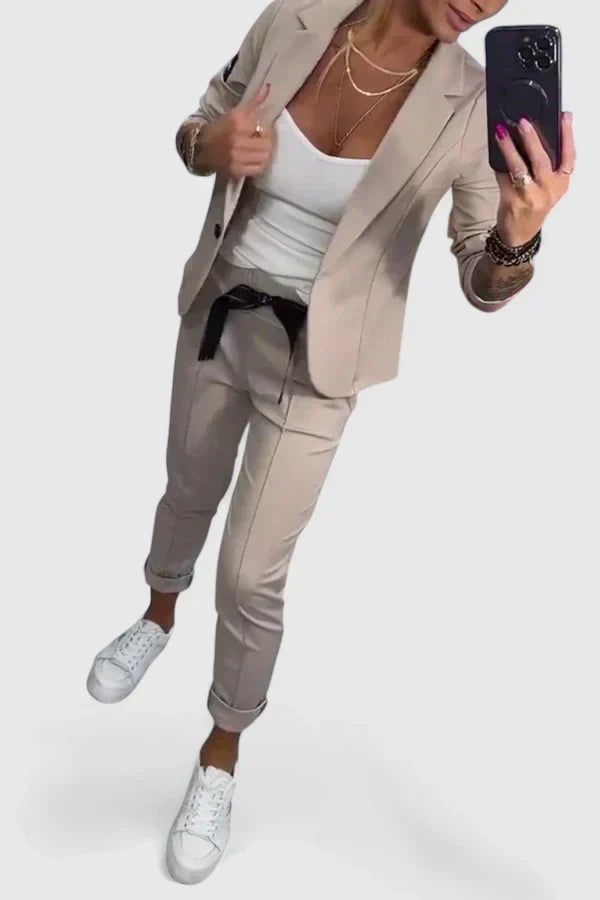 Chrystel - Elegant Blazer and Jogger Set
