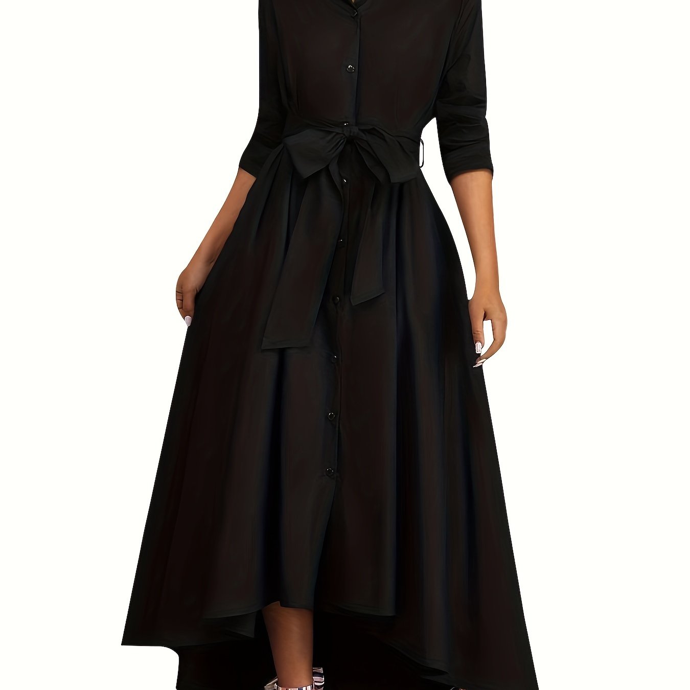 Marianne | Button-Front Holiday Maxi Dress