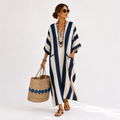 Yasmina long solid navy blue caftan dress