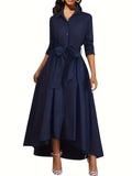 Marianne | Button-Front Holiday Maxi Dress