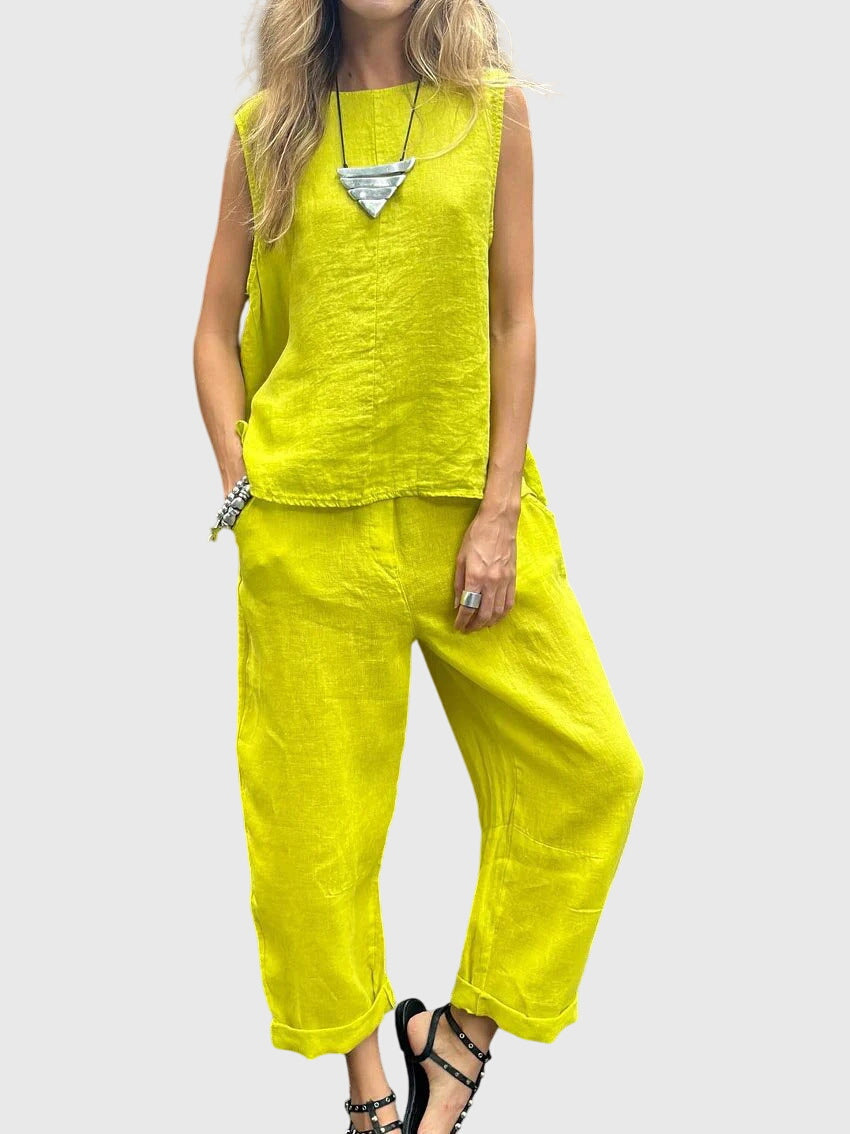 Sabrina breathable loose wide-leg two-piece set