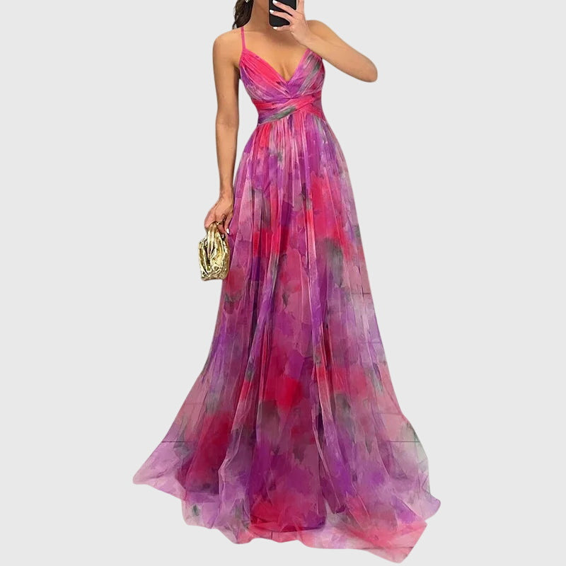 June Floral Criss-Cross Maxi Dress
