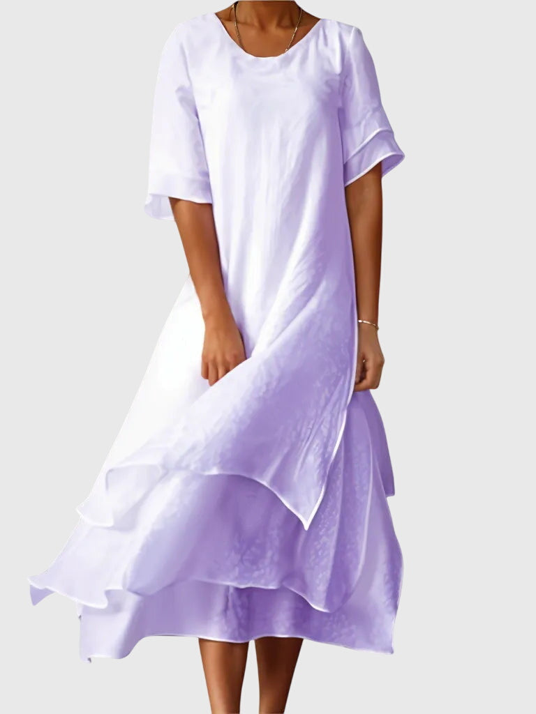 Avril | Open Neckline Flowing Dress