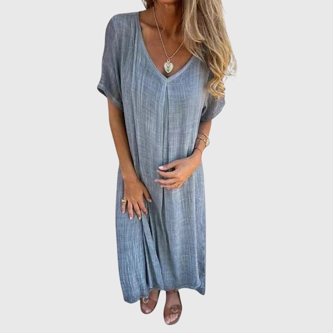 Fiona - Lightweight V-Neck Casual Dress
