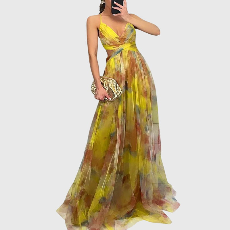 June Floral Criss-Cross Maxi Dress