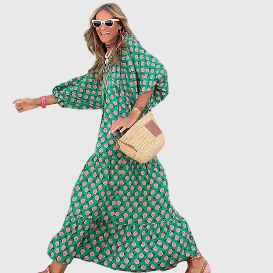 Françoise women bohemian maxi dress with lightweight flowing silhouette