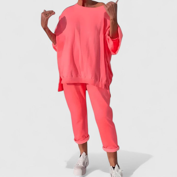 Vivra coordinated relaxed lounge set worn comfortably indoors