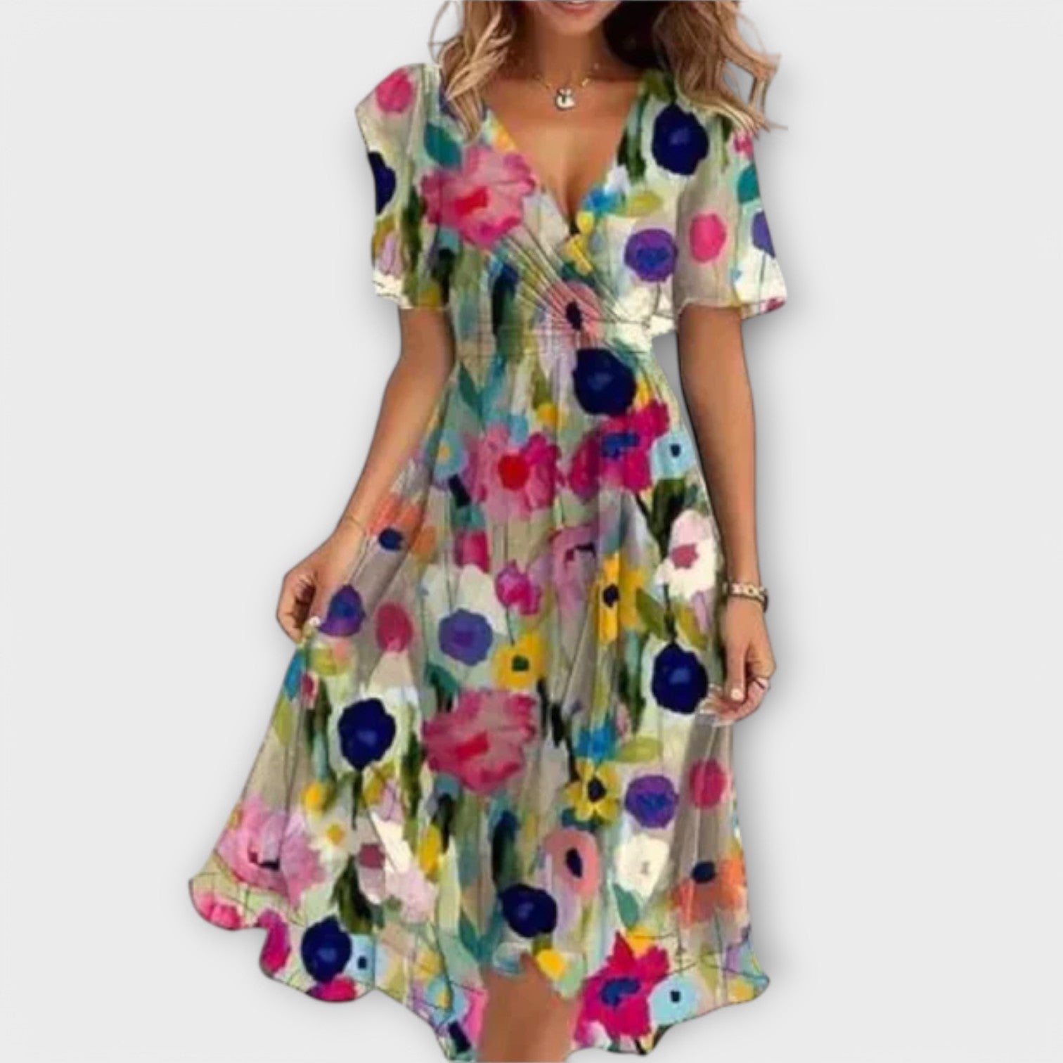 Floriane V-Neck Elegant Dress
