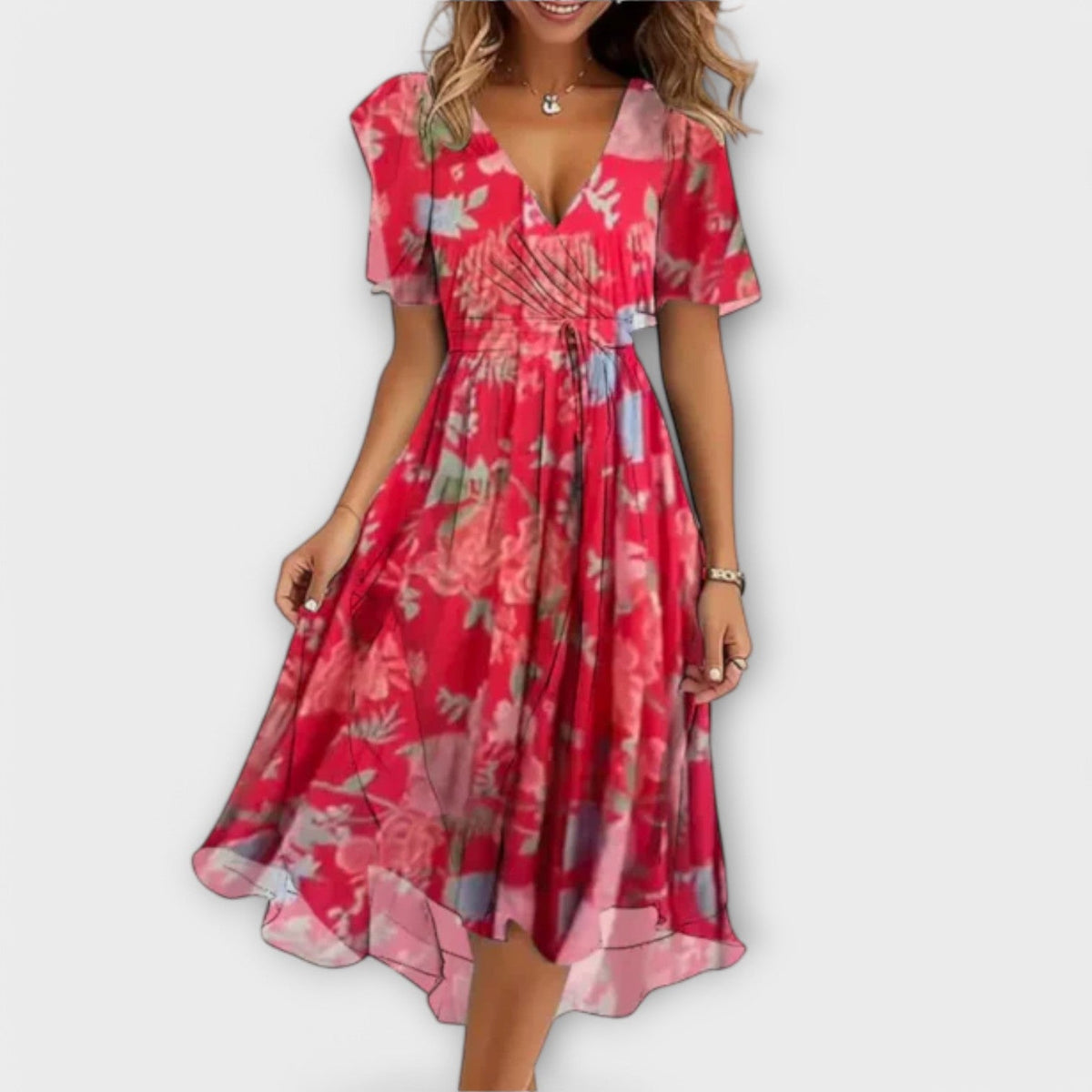 Floriane V-Neck Elegant Dress