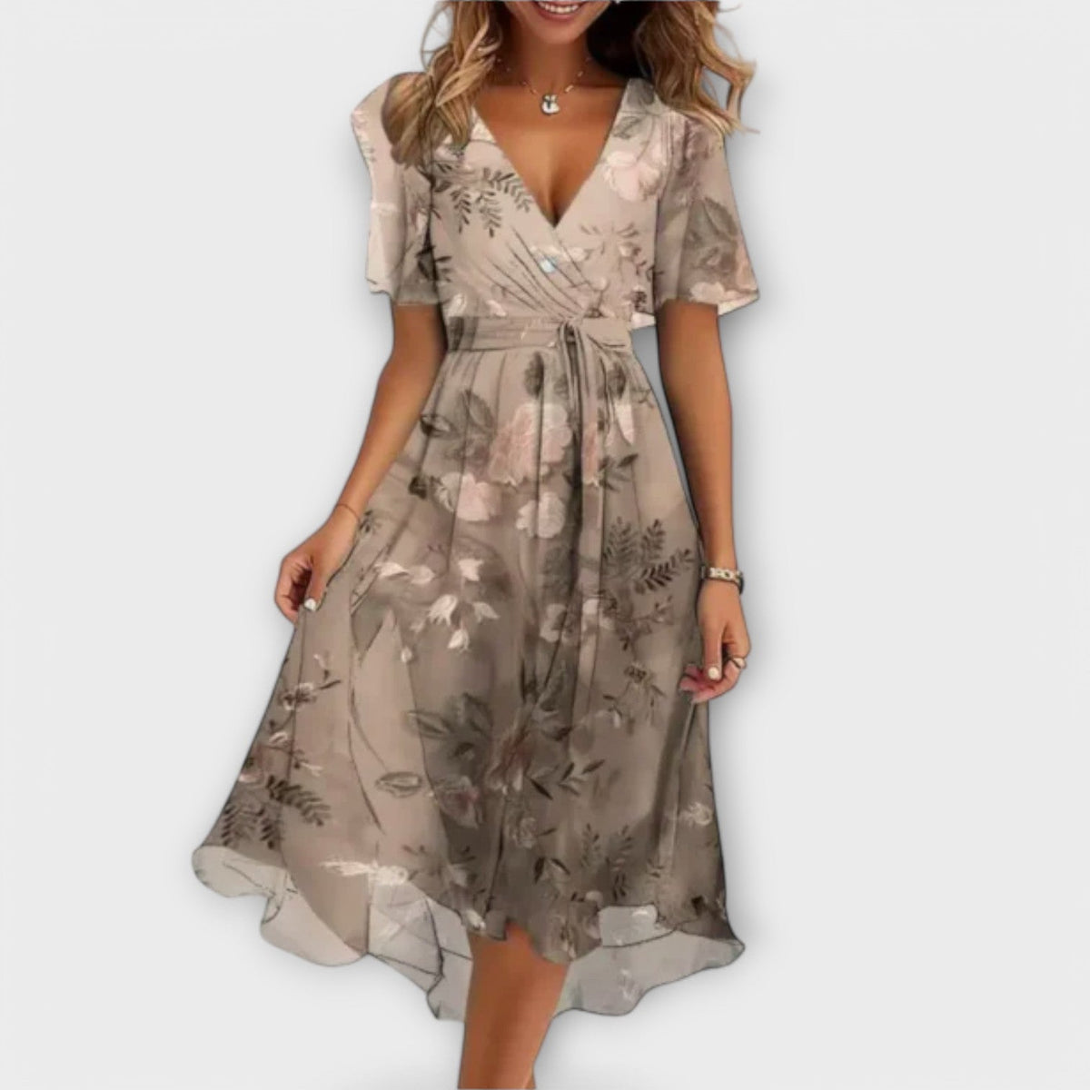 Floriane V-Neck Elegant Dress